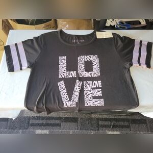 Black Love Graphic  Crop T-Shirt Size 2x